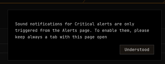 Alerts Overview Popup